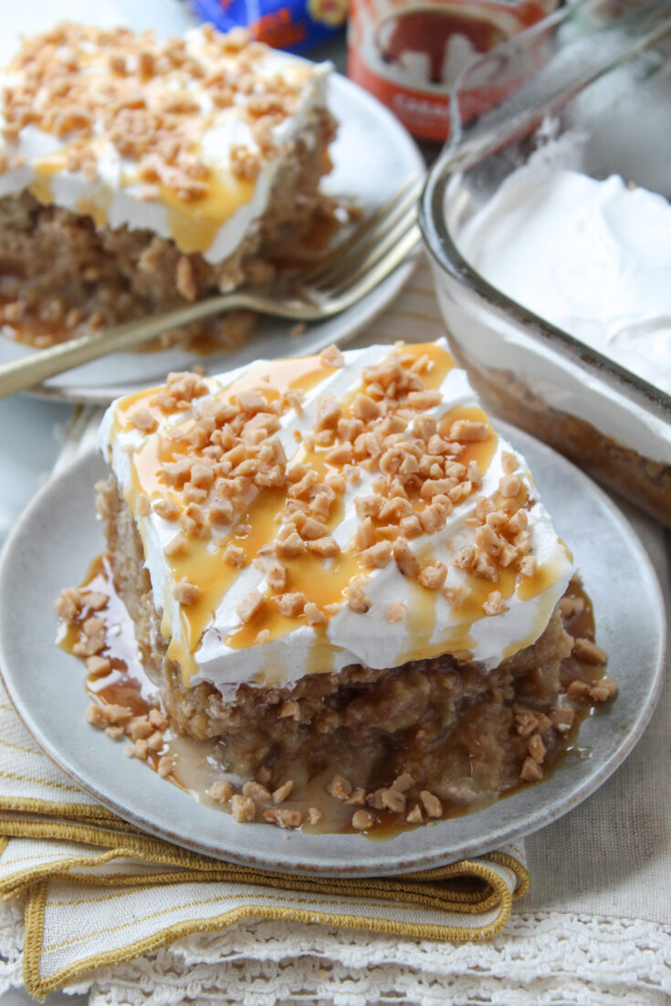 Caramel Apple Poke Cake